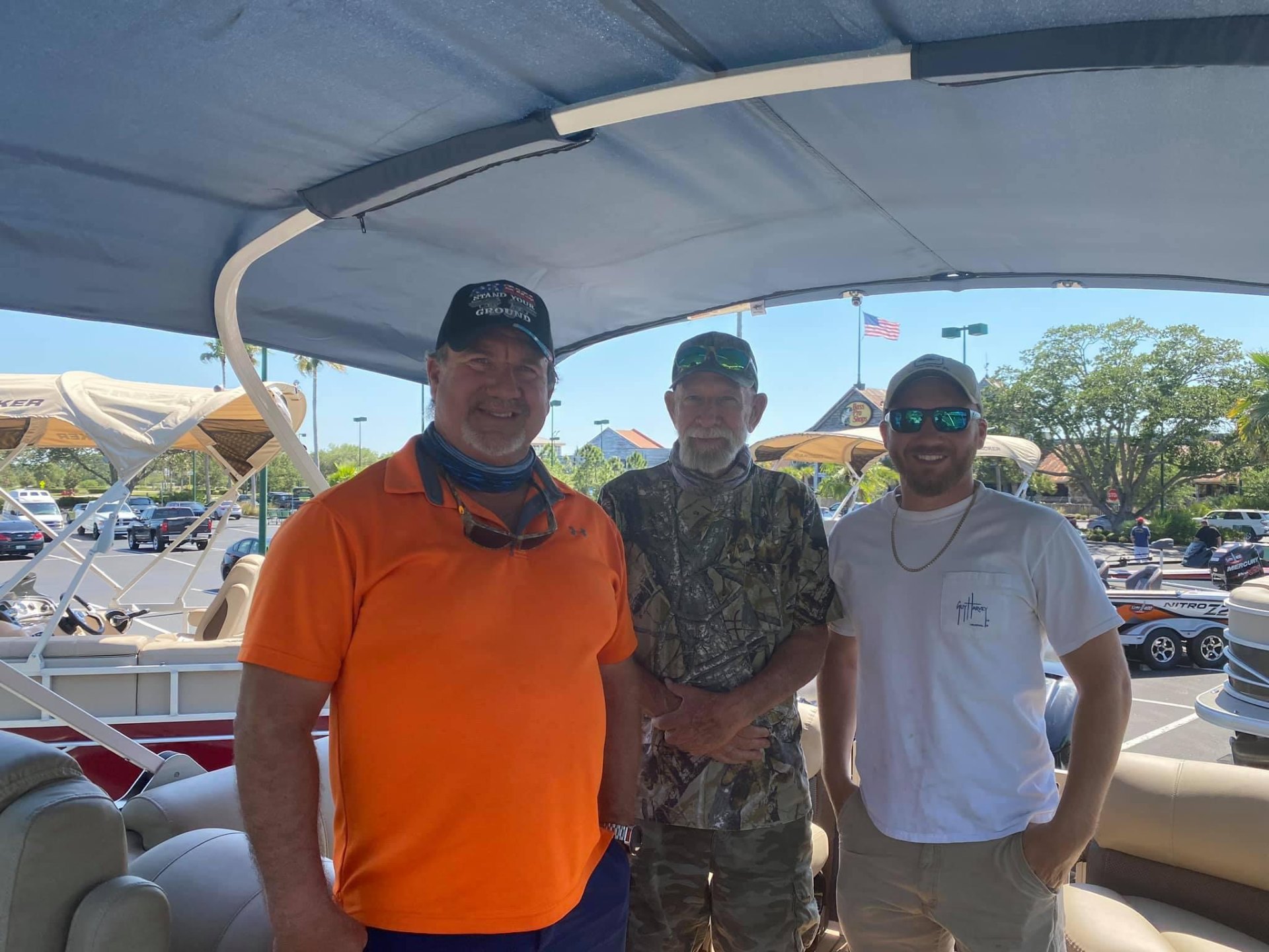 Three generations of the VanDyke family on the pontoon